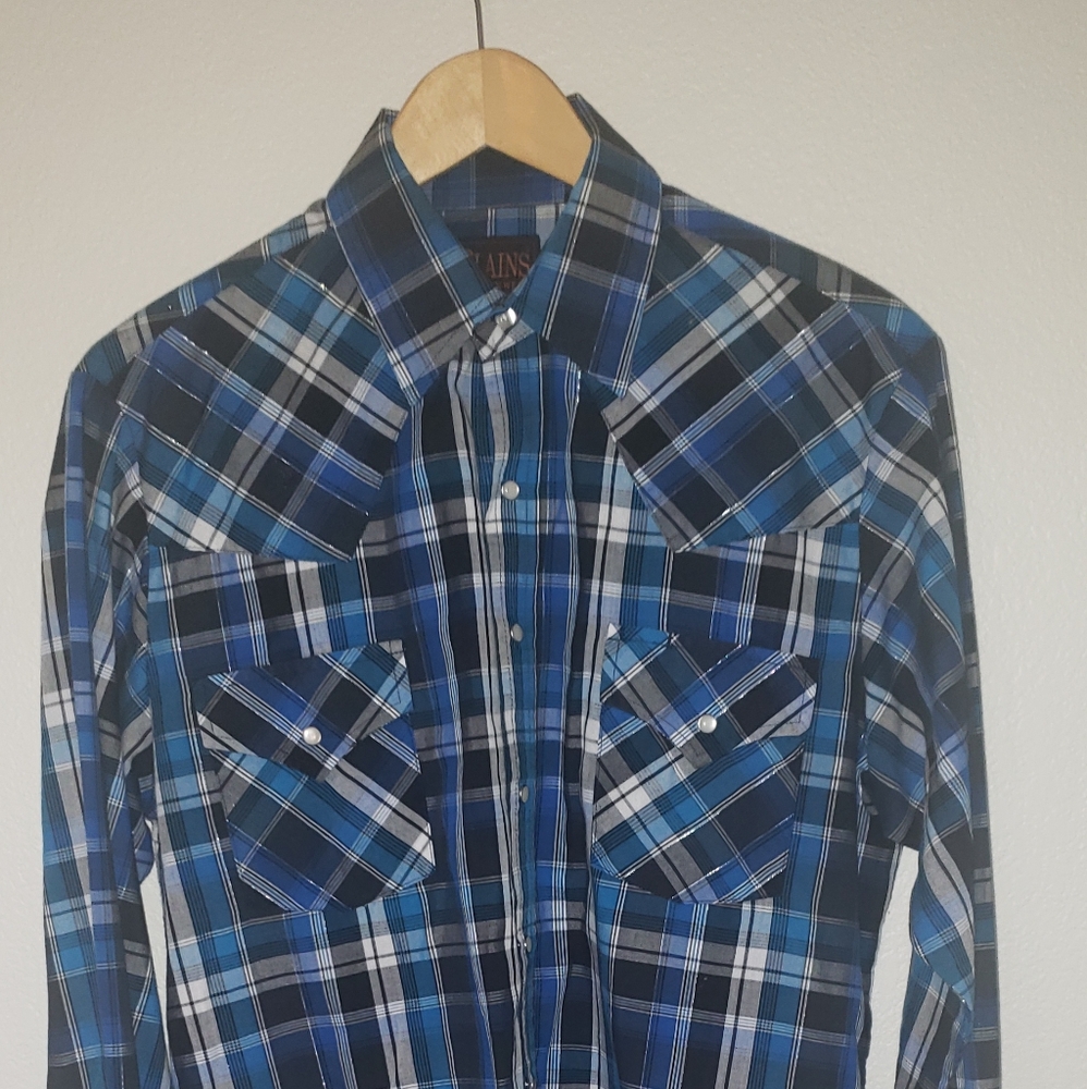 Plains Western Wear Mens Pearl Snap Shirt